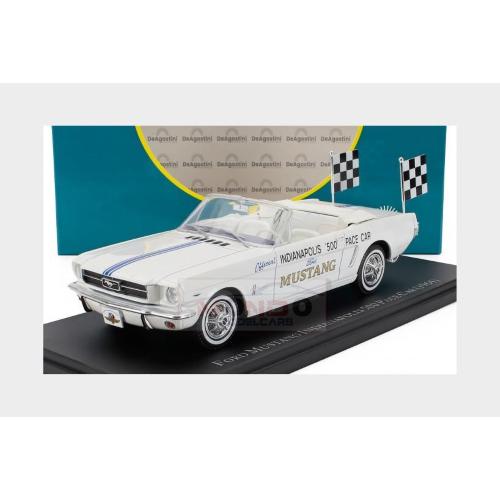 1:24 EDICOLA Ford Usa Mustang Cabriolet Official Pace Car Indianapolis 500 1964 White Blue ED180658