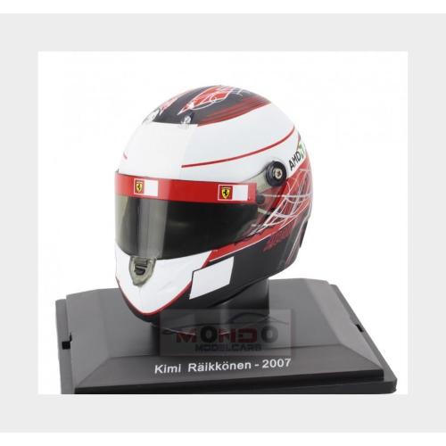 1:5 EDICOLA Helmet F1 Casco Helmet Kimi Raikkonen F2007 Team Ferrari World Champion Season 2007 Black White Red HELFE02