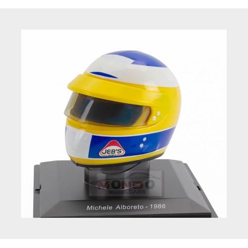 1:5 EDICOLA Helmet F1 Casco Helmet Michele Alboreto Team Scuderia Ferrari Sefac F1/86 Season 1986 Yellow Blue White HELFE40