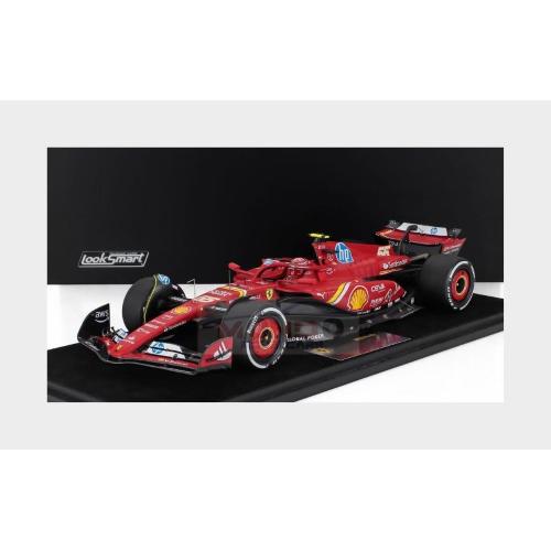 1:18 LOOKSMART Ferrari F1 Sf-24 Team Scuderia Ferrari #55 Winner Mexico Gp 2024 Carlos Sainz Con Vetrina With Showcase Red White Black LS18F1069