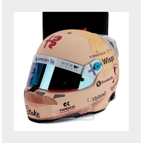 1:2 MINI HELMET Stilo Casco Helmet F1 Valtteri Bottas Team Stake Kick Sauber #77 Bahrain Gp 2023 Pink MH2302