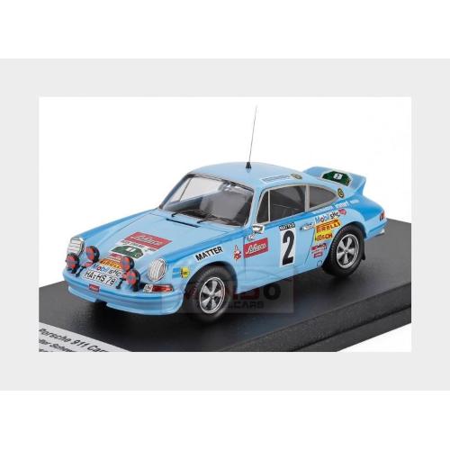 1:43 TROFEU Porsche 911 Carrera Rs Coupe (Night Version) #2 Winner Rally Hunsruck 1976 Heinz Walter Schewe Wolfang Druba Light Blue TRFDSN347