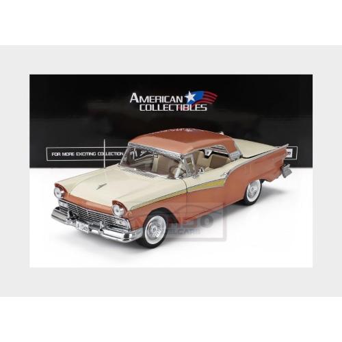 1:18 SUNSTAR Ford Usa Fairlane 500 Skyliner Cabriolet Open 1957 Copper White SS1349