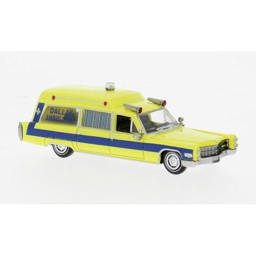 1:87 BREKINA PLAST Cadillac Miller Meteor Ambulance 1966 Dallas Ambulance BRE19779