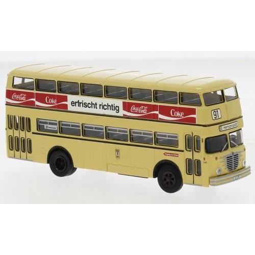 1:87 BREKINA PLAST Büssing D2U Piano Doppio Bvg Braune Brause 1960 BRE61260