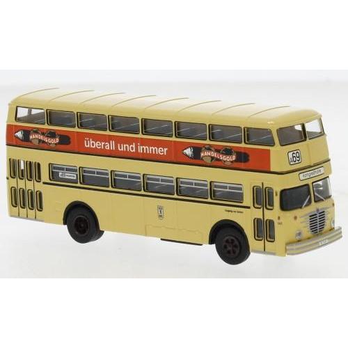 1:87 BREKINA PLAST Büssing D2U Piano Doppio Bvg Handelsgold 1960 BRE61256