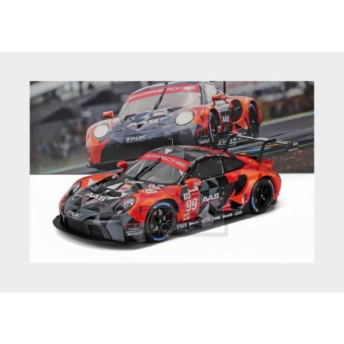1:18 IXO Porsche 911 991-2 4.2L Rsr-19 Team Proton Racing #99 24H Le Mans 2021 Harry Tincknell Vutthikorn Inthraphuvasak Florian Latorre Orange Grey Black LEGT18-23015