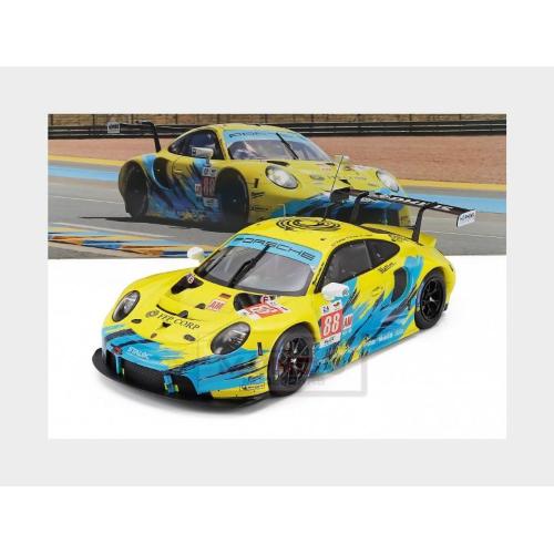 1:18 IXO Porsche 911 991 Rsr-19 4.2L Team Dempsey Proton Racing #88 24H Le Mans 2022 Fred Poordad Maxwell Root Jan Heylen Yellow Light Blue LEGT18-23021