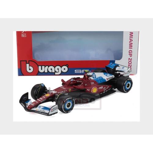 1:43 BURAGO Ferrari F1 Sf-25 Team Scuderia Ferrari Hp #44 Miami Gp 2025 Lewis Hamilton Red White Blue BU36853-H-MIAMI