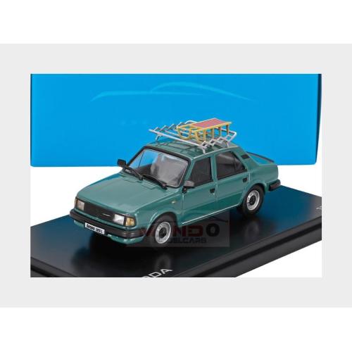 1:43 ABREX Skoda 120L 1984 With Snow Sledge Con Slittino Turquoise 143AU-702HA