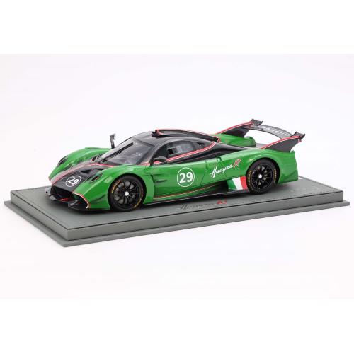 1:18 BBR Pagani Huayra R Carbonio Nero Lucido E Verde Prato Whit Showcase P18218C-VET