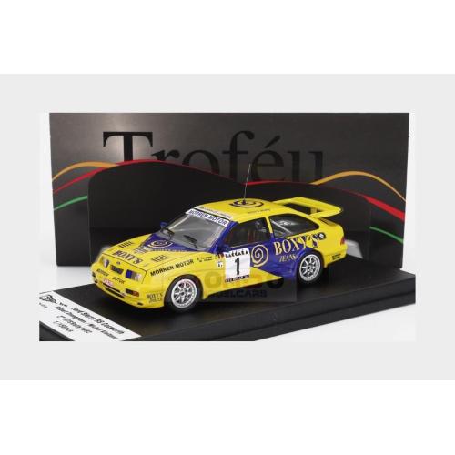1:43 TROFEU Ford England Sierra Rs Cosworth #1 2Nd Rally Rts 1992 Robert Droogmans Michel Kleikens Yellow Blue TRRBE053
