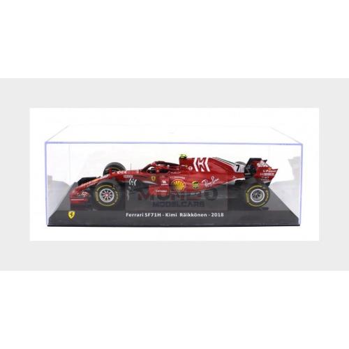 1:24 EDICOLA Ferrari F1 Sf71H #7 Season 2018 Kimi Raikkonen Con Vetrina With Showcase Red FE24-0004