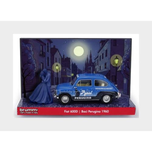 1:43 BRUMM Fiat 600D Berlina Baci Perugina With Figures 1960 Blue Black BMS2603