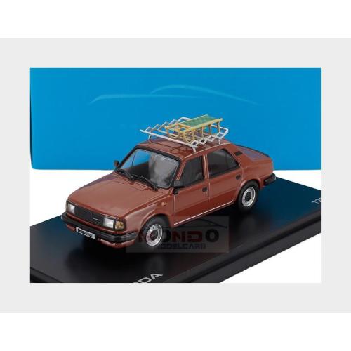 1:43 ABREX Skoda 120L 1984 With Snow Sledge Con Slittino Brown 143AU-702YQ