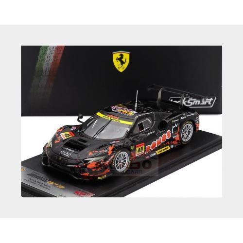 1:43 LOOKSMART Ferrari 296 Gt3 3.0L Twin Turbo V6 Team Ponos Racing #45 Gt300 Super Gt 2025 Kei Cozzolino Takuro Shinoara Orange Black Yellow LSSGT25045