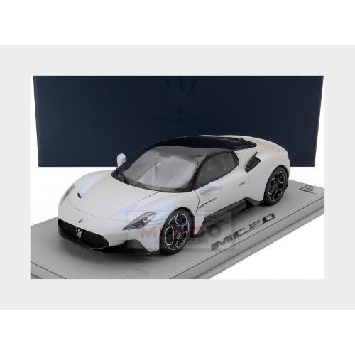 1:18 MASERATI MODELS Maserati Mc20 Gloss Black Roof 2020 Con Vetrina With Showcase Bianco Audace White Black HE180051AMAS-VET