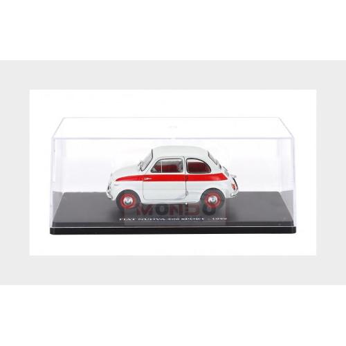1:24 EDICOLA Fiat 500 Sport 1959 Con Vetrina With Showcase White Red MX5ALA0086