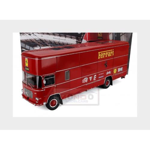 1:18 WERK83 Om Fiat 150 Rolfo Truck Team Scuderia Ferrari Car Transporter 24H Le Mans 70S Version 2-Assi 1966 Red W1807801