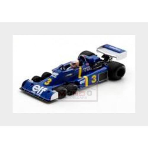 1:43 SPARK Tyrrell F1 P34 Elf 6-Wheels #3 Belgium Gp 1976 Jody Scheckter Blue Yellow S7305