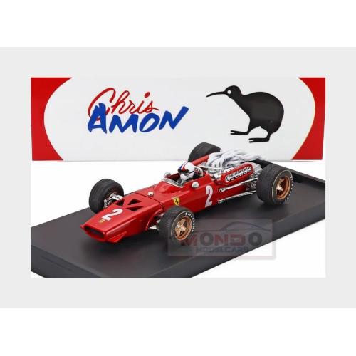 1:43 BRUMM Ferrari F1 312 #2 Italy Gp 1967 Chris Amon With Driver Figure Red R255-CH