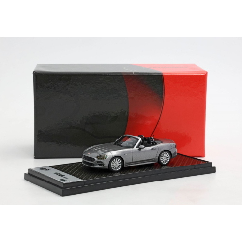1:43 BBR Fiat 124 Spider Grigio Argento With Showcase BBRC181C-26