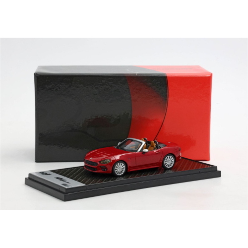 1:43 BBR Fiat 124 Spider Rosso Passione With Showcase BBRC181A-26