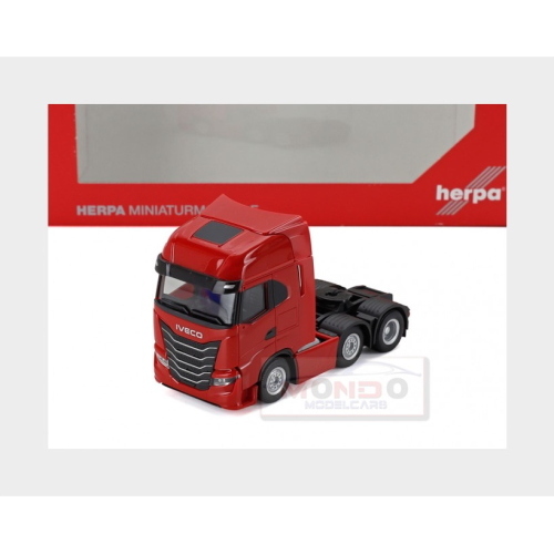 1:87 HERPA Iveco Fiat S-Way 6X2 Tractor Truck 3-Assi 2022 Red HP320313