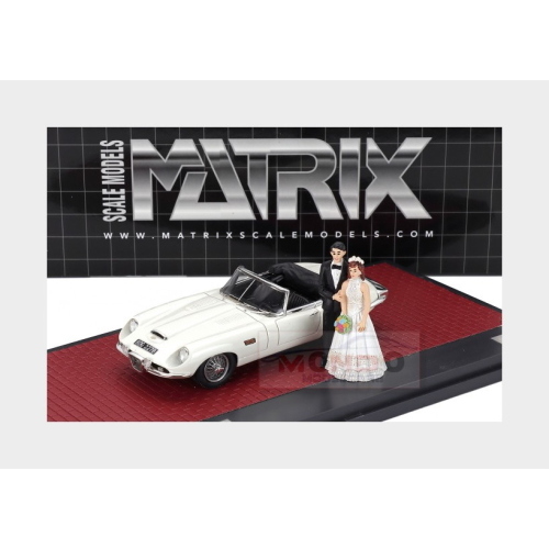 1:43 MATRIX Jaguar E-Type Frua Roadster Open 1964 Matrimonio Just Married Wedding With 2 Figures White MX51001-101-JM