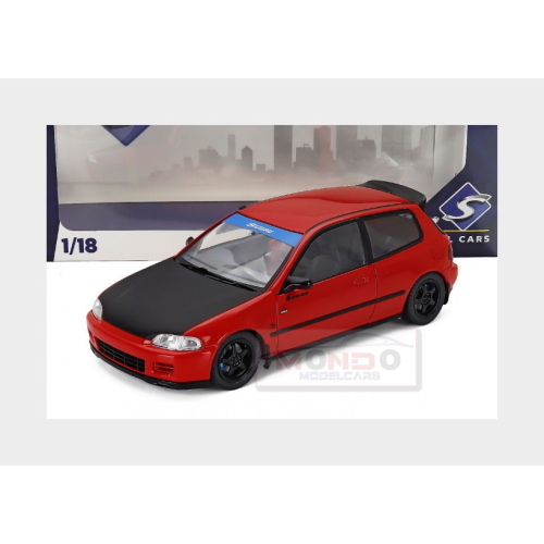 1:18 SOLIDO Honda Civic (Eg6) Works Spoon 1991 Red Black SL1810403