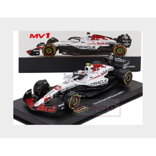 1:43 BURAGO Red Bull F1 Rb21 Team Oracle Red Bull Racing #22 Japan Gp 2025 Yuki Tsunoda With Pilot And Showcase White Red BU38234-J-22