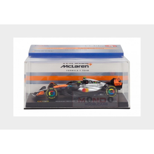1:43 BURAGO Mclaren F1 Mcl39 Team Mclaren #4 World Champion Winner Silverstone British Gp 2025 Lando Norris With Pilot And Showcase Orange Chrome Black BU38249-SILVERSTONE-4