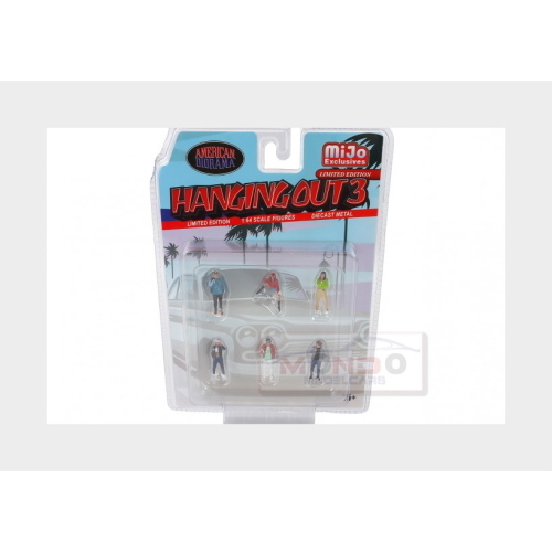 1:64 AMERICAN DIORAMA Figures Set 6X Hanging Out 3 Various AD-2430MJ