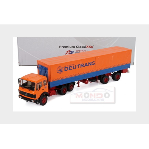 1:43 PREMIUM CLASSIXXS Mercedes Ng 2232 Truck With Trailer Deutrans 1980 Orange Blue PCL47216