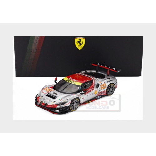 1:64 LOOKSMART Ferrari 296 Gt3 3.0L Twin Turbo V6 Team Vista Af Corse #54 24H Le Mans 2024 Davide Rigon Francesco Castellacci Thomas Flohr Silver Red LS64018LM