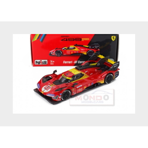 1:64 POLISTIL Ferrari 499P 3.0L Turbo V6 Team Ferrari Af Corse #51 Winner 24H Le Mans 2023 Alessandro Pier Guidi James Calado Antonio Giovinazzi Con Vetrina With Showcase Red 64FE02070