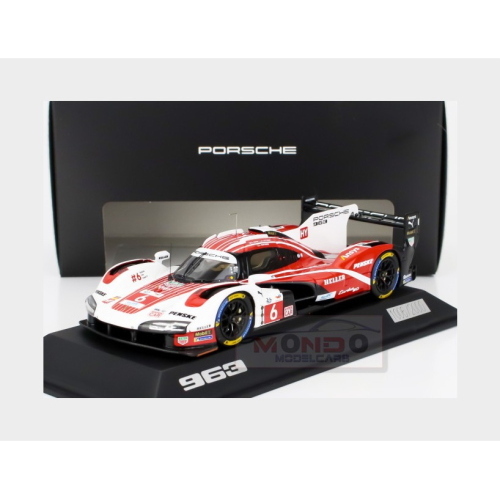 1:43 SPARK Porsche 963 9Rd 4.6L Turbo V8 Team Porsche Penske Motorsport #6 4Th 24H Le Mans (Pole Position) 2024 Kevin Estre Andre Lotterer Laurens Vanthoor Red White Black WAP0207010S963