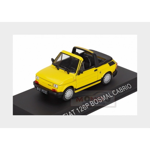 1:43 EDICOLA Polski Fiat 126P Bosmal Cabriolet 1987 Yellow Black FIA3