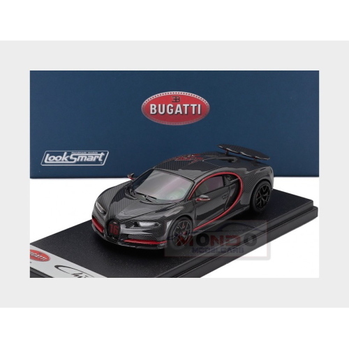 1:43 LOOKSMART Bugatti Chiron Sport #16 Wing Up 2019 Grey Carbon Red LS490E