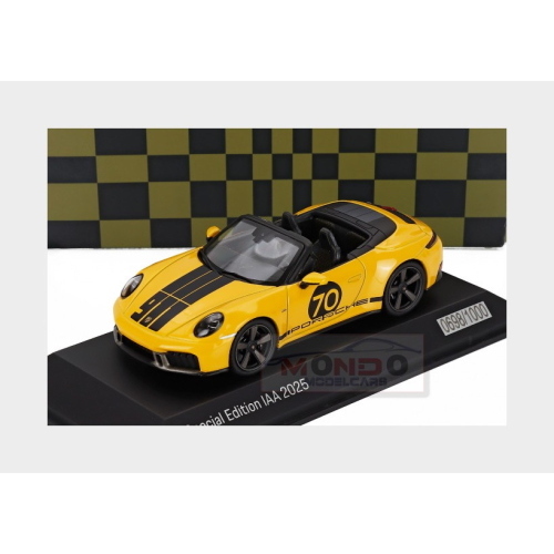 1:43 SPARK Porsche 911 992-2 Cabriolet Open Spirit 70 Iaa 2025 Yellow WAP0200200T070