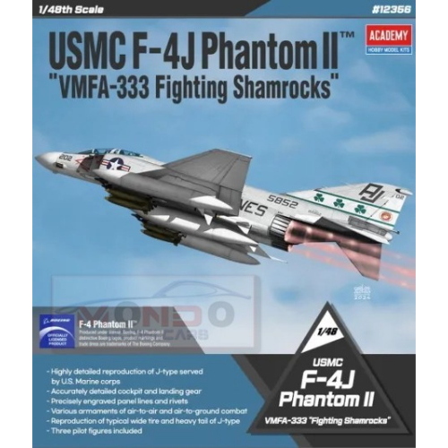 1:48 ACADEMY Usmc F-4J Phantom Ii "Vmfa-333 Fighting Shamrocks" Kit AC12356