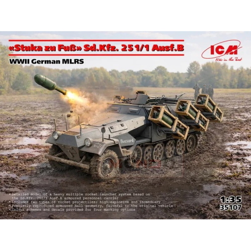 1:35 ICM Stuka Zu Fu Sd.Kfz. 251/1 Ausf.B, Ww Ii German Mlrs Kit ICM35107