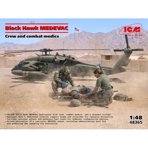 1:48 ICM Uh-60A Black Hawk Medevac With Flight Medics Kit ICM48365
