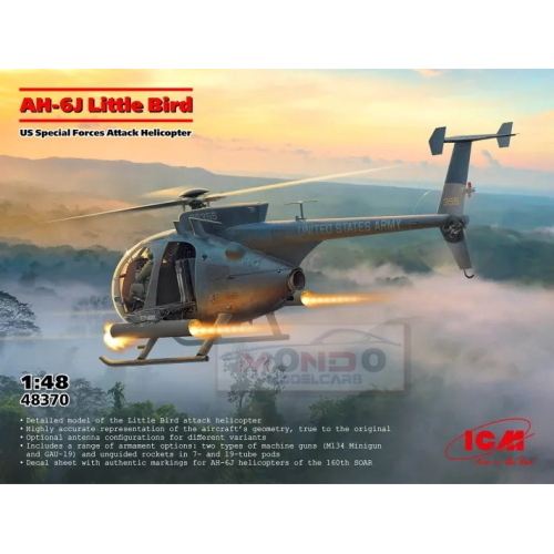 1:48 ICM Ah-6J Little Bird, Us Special Forces Attack Helicopter Kit ICM48370