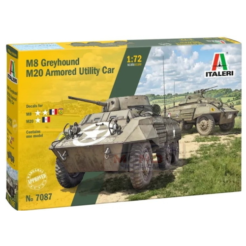 1:72 ITALERI M8 Greyhound / M20 Armored Utility Car Kit IT7087