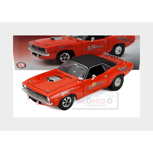 1:18 ACME MODELS Plymouth Barracuda Hemi Sun Kissed Cuda 1970 Orange Black A1806139