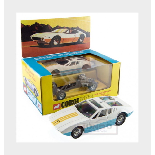 1:43 CORGI De Tomaso Ghia 5000 Mangusta 1969 White Light Blue 271-CD54321008