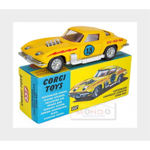 1:43 CORGI Chevrolet Corvette Stingray #13 Custom 1953 Yellow 337-CD54321023