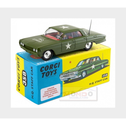 1:43 CORGI Oldsmobile H.Q. Staff Military Car 1964 Military Green 358-CD54321030
