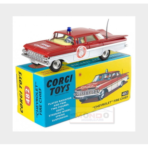 1:43 CORGI Chevrolet Impala Fire Engine Chief 1955 Red White 482-CD54321041